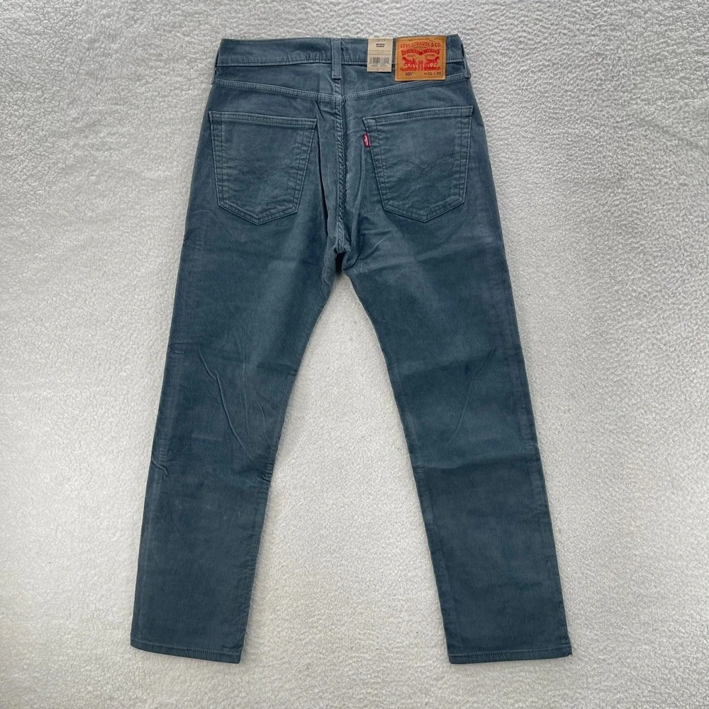 Levis 505 Pants Mens 31x30 Slate Gray Corduroy Pinwale Regular Straight Preppy